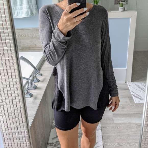 Long Sleeve Stretch Top with Knit Lace Back - Picture 6 of 16